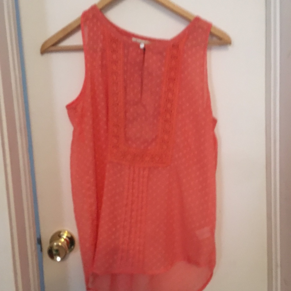 Peach see through blouse